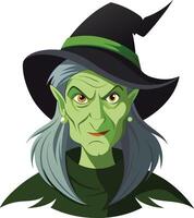 Mysterious Witch with Hidden Face vector