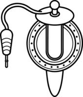 A black and white drawing of a device with a plug vector