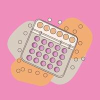 An illustration of a pill box on a pink background vector