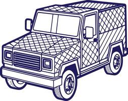 A truck with a pattern on the side vector