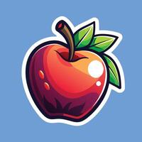 An apple with a green leaf on it vector