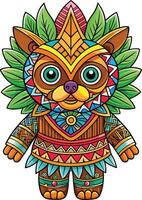 A cartoon character in a tribal style vector