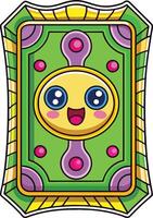 A cartoon character with a smiley face on it vector