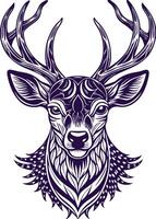 The head of a deer with horns and antlers vector