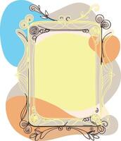 An ornate frame with a yellow background vector