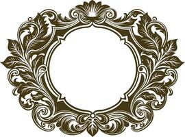An ornate frame with a floral design vector