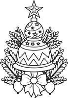 Christmas tree coloring pages vector