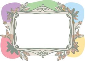 A frame with flowers and leaves on it vector