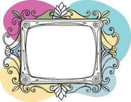 A square frame with a decorative design vector