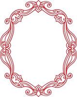 A red ornate frame with a white background vector