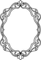 A black and white ornate frame with a white background vector