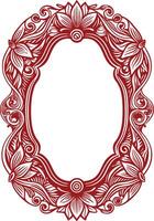 A red frame with floral design vector