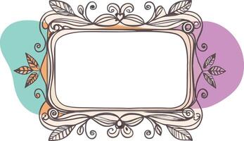 A square frame with a floral design vector