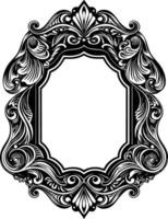 An ornate frame with a black and white design vector