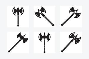 Axe set design silhouette illustration on white background vector