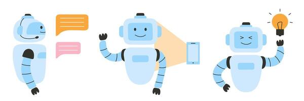 AI assistant chatbot set vector