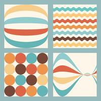 Trendy retro set waves and geometric backgrounds vector