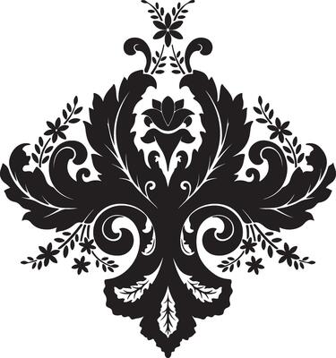 Ornamental Floral Silhouette Design Illustration With White Background.