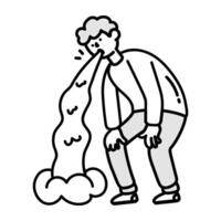 Basic Vomiting icon in sketchy style vector