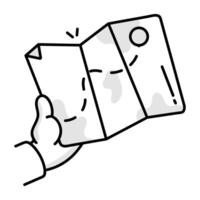 Travelling map icon in sketchy style vector