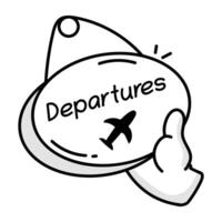 Departures icon in drawing style vector