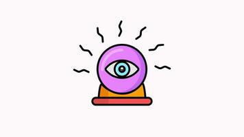 animation magic ball with eyes with 4k resolution video