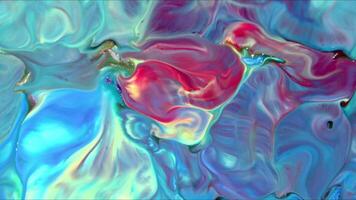 Abstract Infinite Color Loops And Explosions Hypnotizing in Detailed Surface Colorful Paint Spreads video