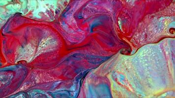 Abstract Infinite Color Loops And Explosions Hypnotizing in Detailed Surface Colorful Paint Spreads video