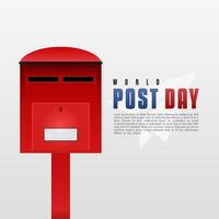 World Post Day. two-hole post box design with support underneath vector