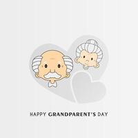 Grandparents Day poster, with a design of grandparents in a circle of love vector