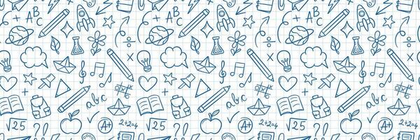 Back to school seamless repeating banner pattern background vector