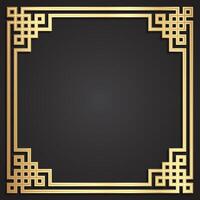 3d geometric ornament shape golden frame label background vector
