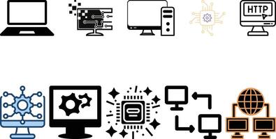 Computer Technology icon collection vector