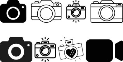 Camera icons collection design vector