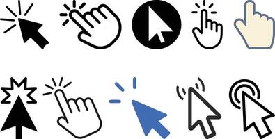 Computer mouse click cursor arrow collection design vector