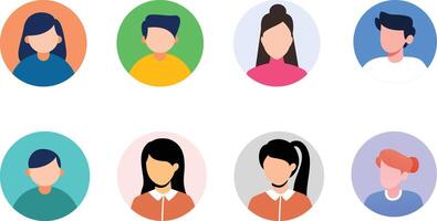 avatar profile Icon set graphic collection. vector