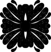 a black and white flower design with a white background vector