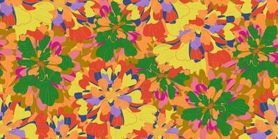 a colorful pattern with many flowers on it vector