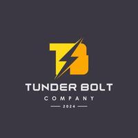 TB initials logo with lightning icon illustration vector