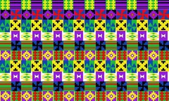 a detailed pattern composed of square shape designs with white ,purple,black,yellow,red,blue,green , design for fabric or various pattern printing works. vector