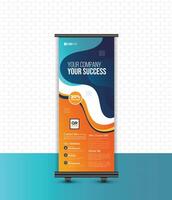 Corporate Roll Up Banner Signage Standee Minimal Design Template vector