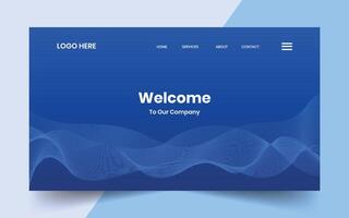 Blue technology abstract creative dynamin gradient wave line banner background for website landing page vector