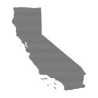 California state map with lined pattern illustration vector