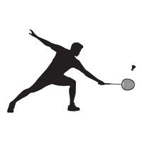 Badminton Player Silhouette Illustration vector