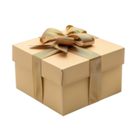 dorado regalo caja con arco png