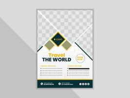 Creative travel and holiday flyer design for print vector
