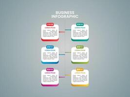 6 Steps business timeline process infographic design template vector