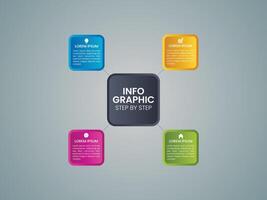 4 Steps business infographic design template. illustration vector