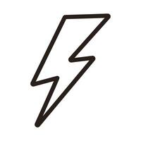 lightning. Black outline. illustration isolated on white background vector