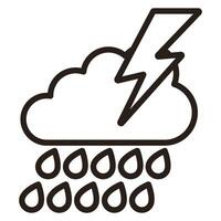 thundercloud. Black outline. illustration isolated on white background vector